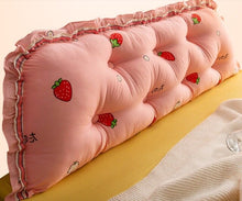 Load image into Gallery viewer, 15cm thicken Cotton Bed Pillow Bed Back Support Cushion 45cmx100/120/150/180/200cm PP cotton Filled Button Pulled in Pillow B580