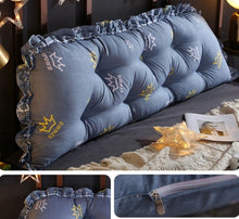 Load image into Gallery viewer, 15cm thicken Cotton Bed Pillow Bed Back Support Cushion 45cmx100/120/150/180/200cm PP cotton Filled Button Pulled in Pillow B580