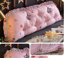 Load image into Gallery viewer, 15cm thicken Cotton Bed Pillow Bed Back Support Cushion 45cmx100/120/150/180/200cm PP cotton Filled Button Pulled in Pillow B580