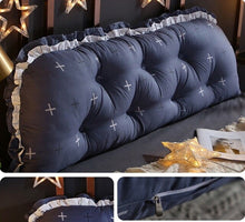 Load image into Gallery viewer, 15cm thicken Cotton Bed Pillow Bed Back Support Cushion 45cmx100/120/150/180/200cm PP cotton Filled Button Pulled in Pillow B580
