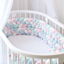 Load image into Gallery viewer, 1M/1.5MBaby Bumper Bed Braid Four shares Knot Pillow Cushion Bumper for Infant Bebe Crib Protector Cot Bumper Room Decor
