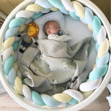 Load image into Gallery viewer, 1M/1.5MBaby Bumper Bed Braid Four shares Knot Pillow Cushion Bumper for Infant Bebe Crib Protector Cot Bumper Room Decor

