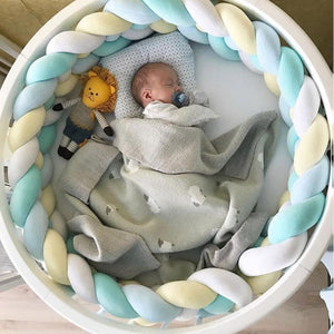 1M/1.5MBaby Bumper Bed Braid Four shares Knot Pillow Cushion Bumper for Infant Bebe Crib Protector Cot Bumper Room Decor