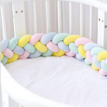 Load image into Gallery viewer, 1M/1.5MBaby Bumper Bed Braid Four shares Knot Pillow Cushion Bumper for Infant Bebe Crib Protector Cot Bumper Room Decor
