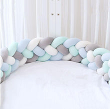 Load image into Gallery viewer, 1M/1.5MBaby Bumper Bed Braid Four shares Knot Pillow Cushion Bumper for Infant Bebe Crib Protector Cot Bumper Room Decor
