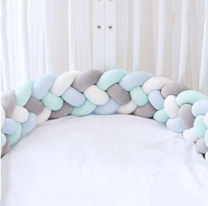 1M/1.5MBaby Bumper Bed Braid Four shares Knot Pillow Cushion Bumper for Infant Bebe Crib Protector Cot Bumper Room Decor