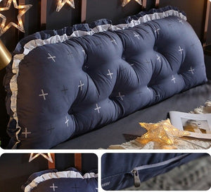 15cm thicken Cotton Bed Pillow Bed Back Support Cushion 45cmx100/120/150/180/200cm PP cotton Filled Button Pulled in Pillow B580